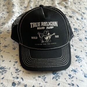 True Religion Black and White Graphic Cap